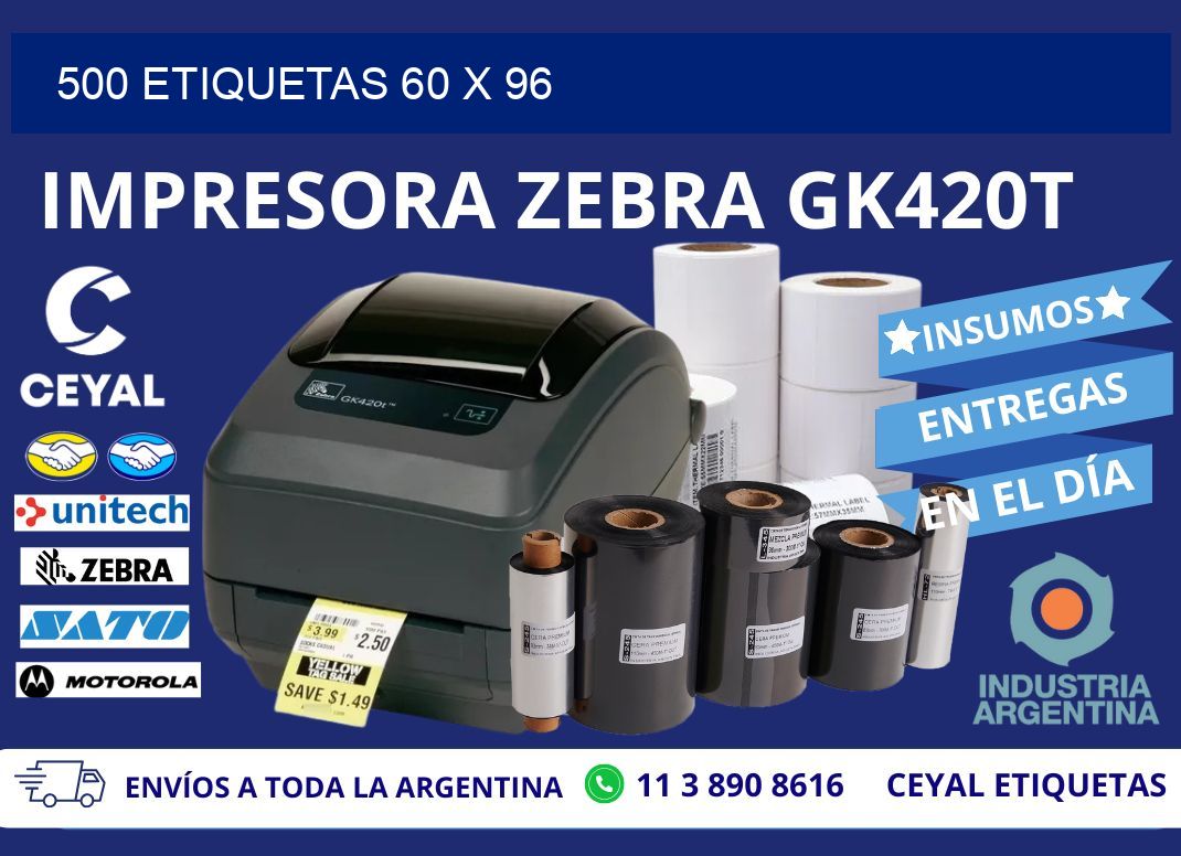 500 ETIQUETAS 60 x 96