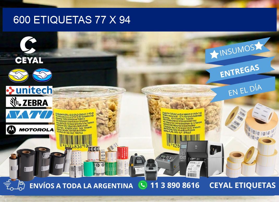 600 ETIQUETAS 77 x 94