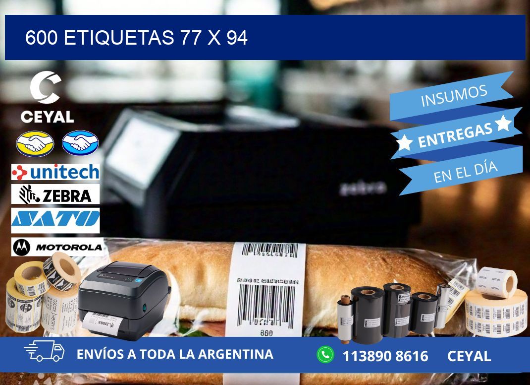 600 ETIQUETAS 77 x 94