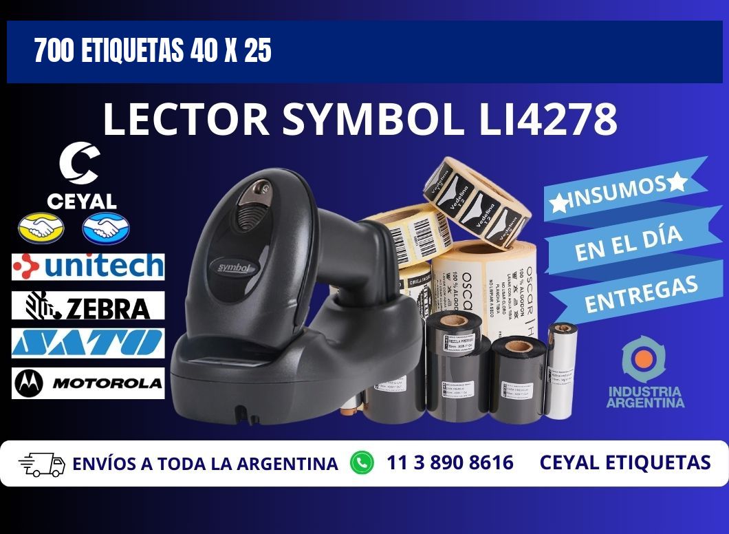 700 ETIQUETAS 40 x 25