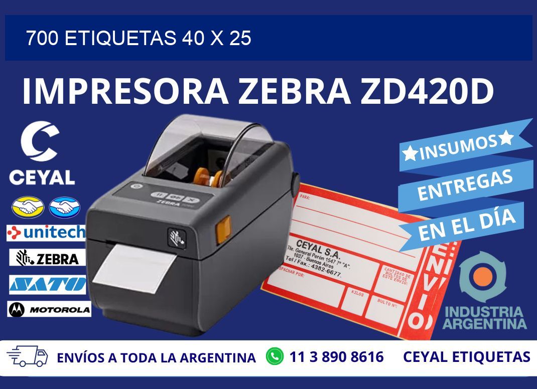 700 ETIQUETAS 40 x 25