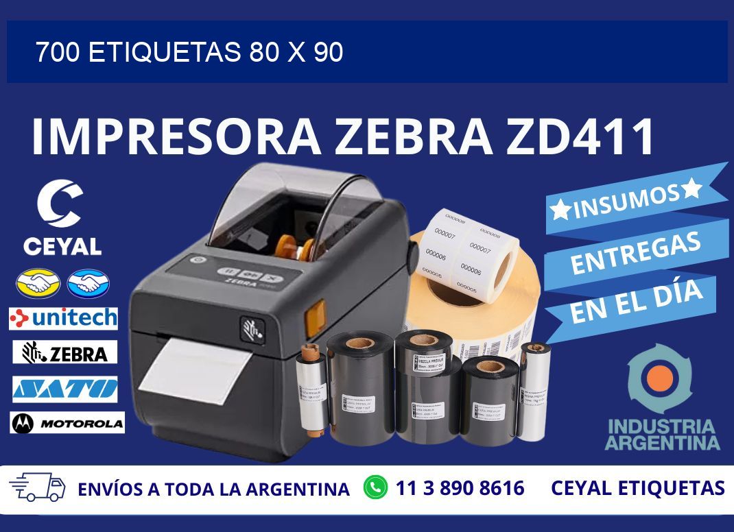 700 ETIQUETAS 80 x 90