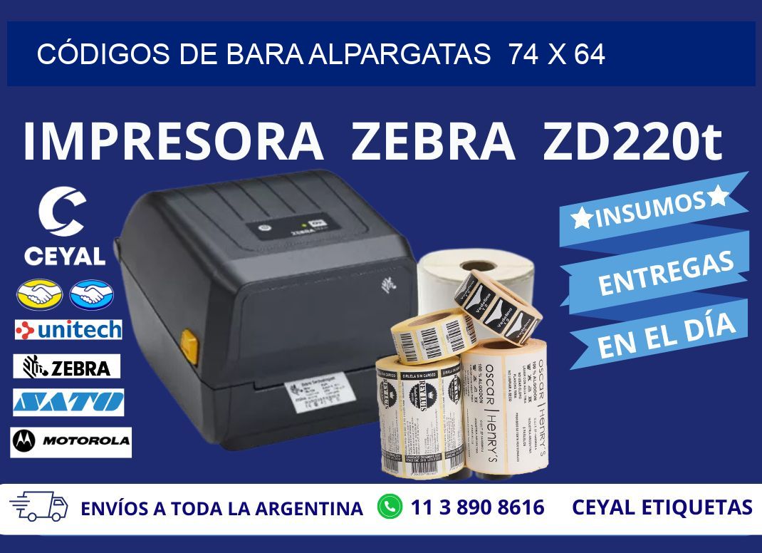 CÓDIGOS DE BARA ALPARGATAS  74 x 64