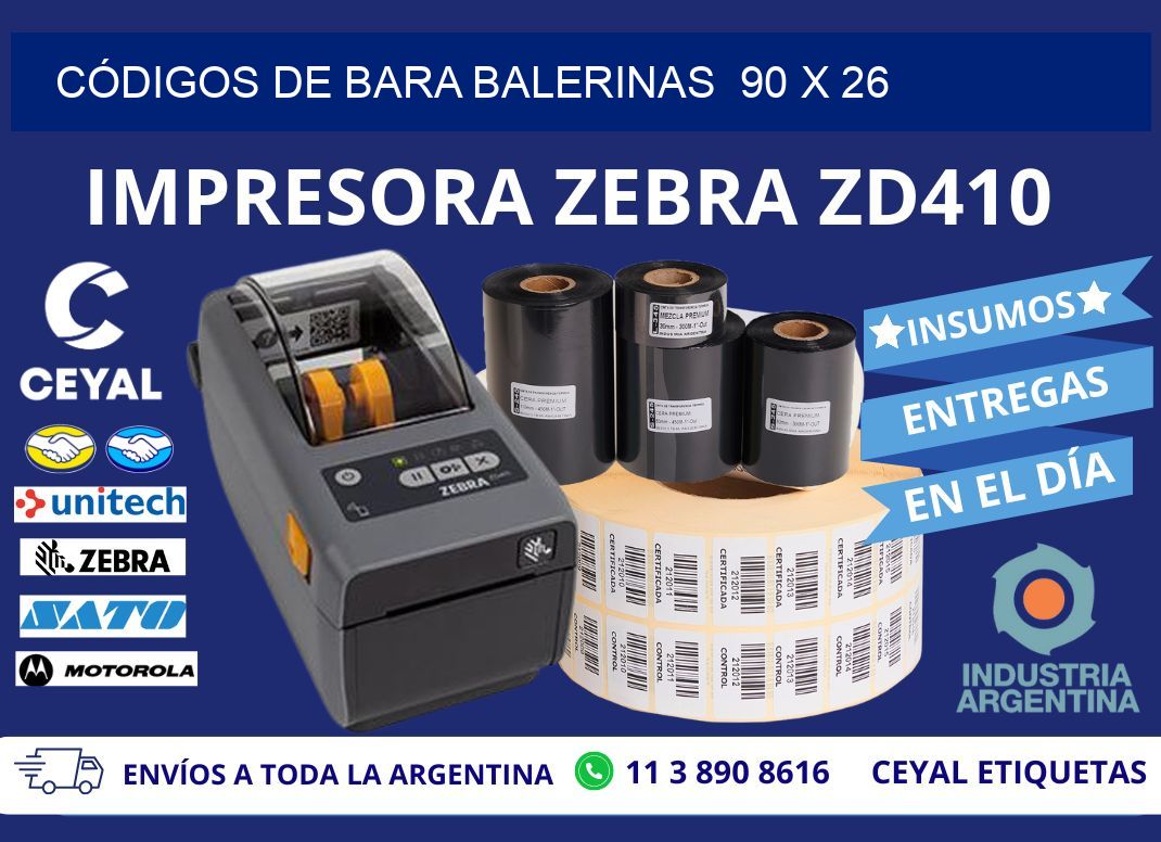 CÓDIGOS DE BARA BALERINAS  90 x 26