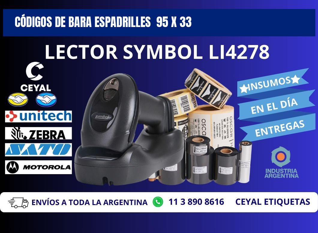 CÓDIGOS DE BARA ESPADRILLES  95 x 33