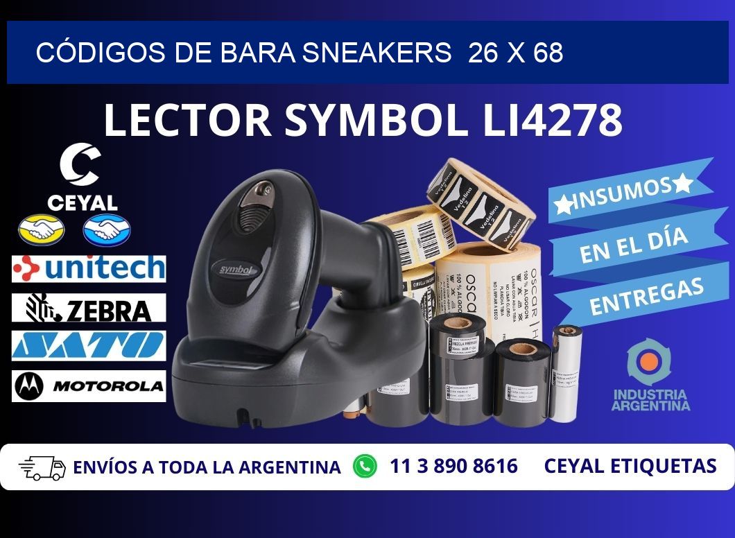 CÓDIGOS DE BARA SNEAKERS  26 x 68