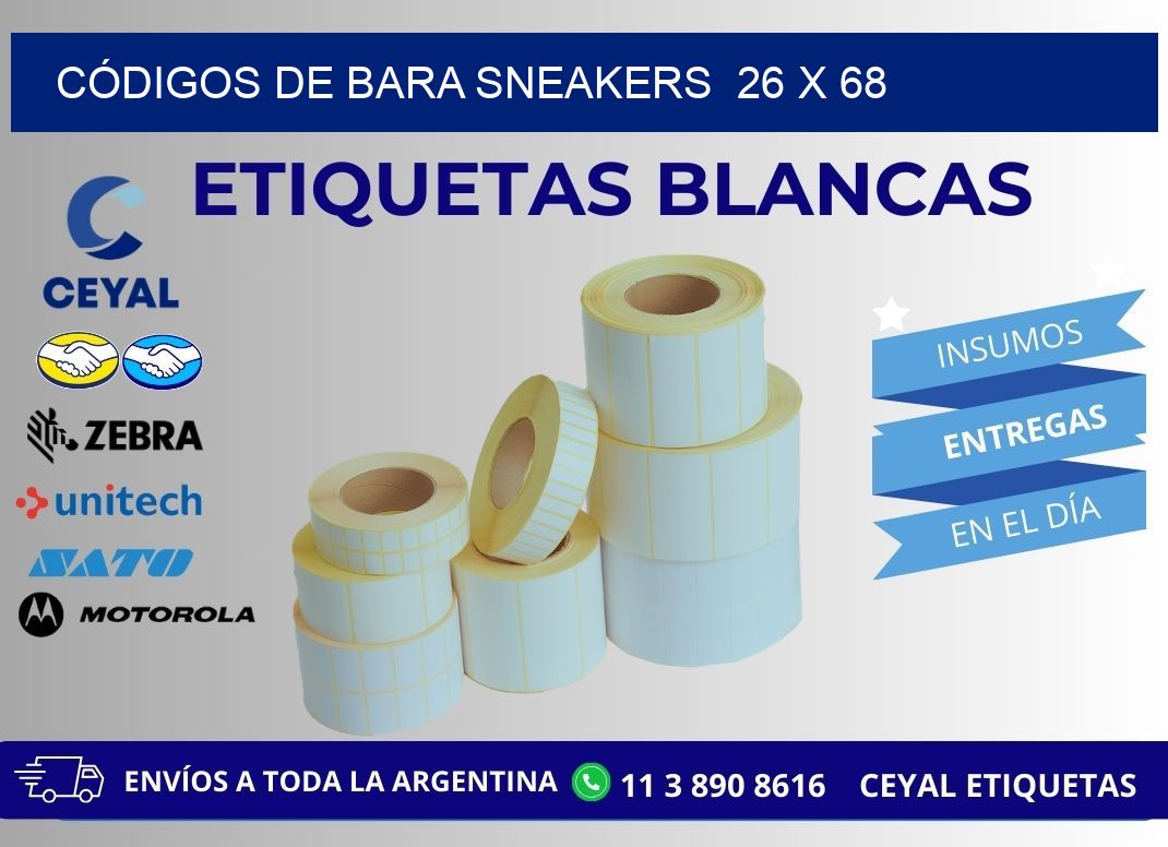 CÓDIGOS DE BARA SNEAKERS  26 x 68