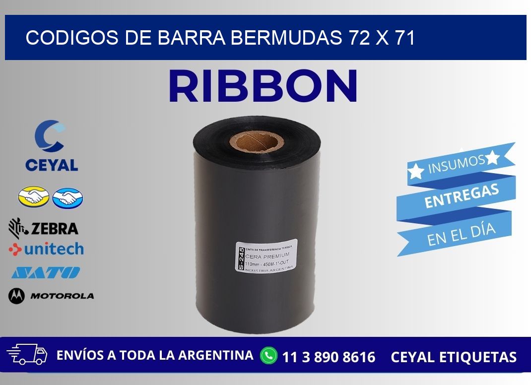 CODIGOS DE BARRA BERMUDAS 72 x 71