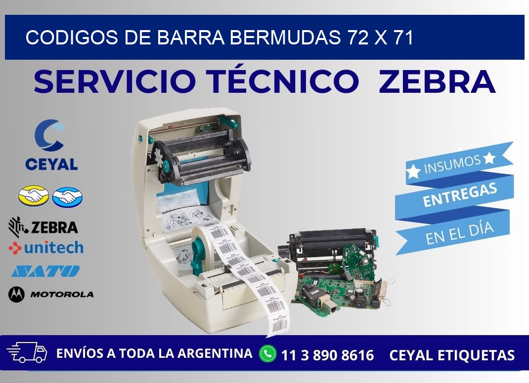 CODIGOS DE BARRA BERMUDAS 72 x 71
