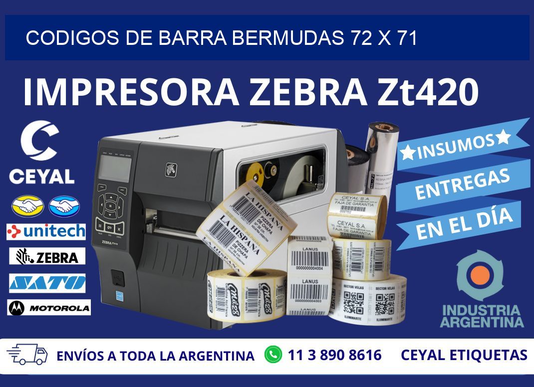 CODIGOS DE BARRA BERMUDAS 72 x 71