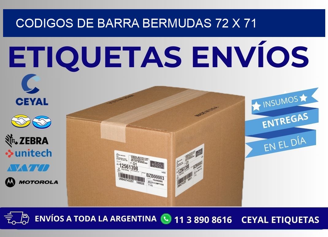 CODIGOS DE BARRA BERMUDAS 72 x 71