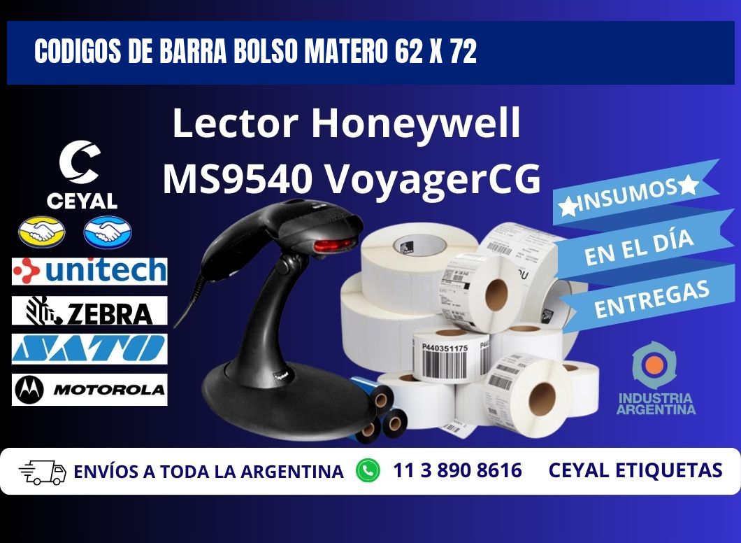 CODIGOS DE BARRA BOLSO MATERO 62 x 72