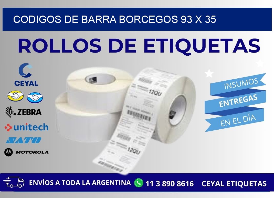 CODIGOS DE BARRA BORCEGOS 93 x 35