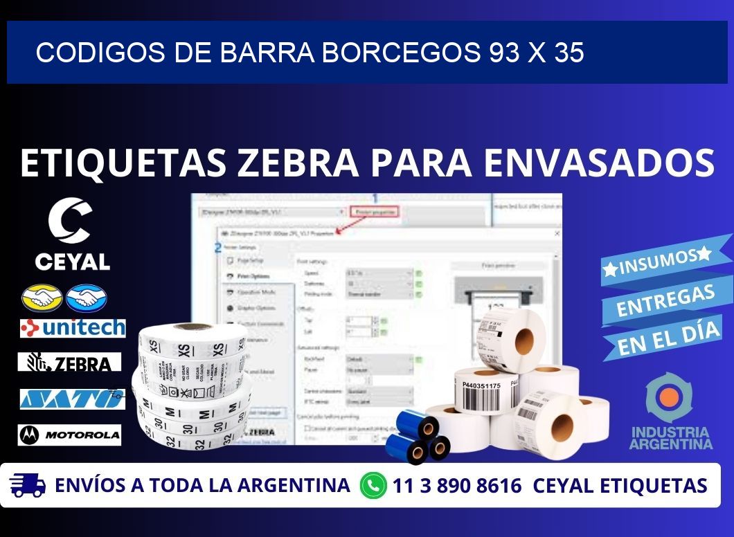 CODIGOS DE BARRA BORCEGOS 93 x 35