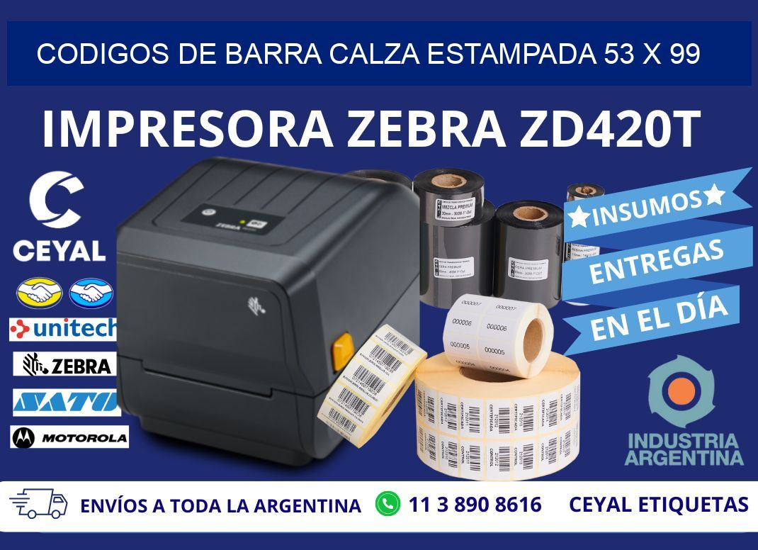 CODIGOS DE BARRA CALZA ESTAMPADA 53 x 99
