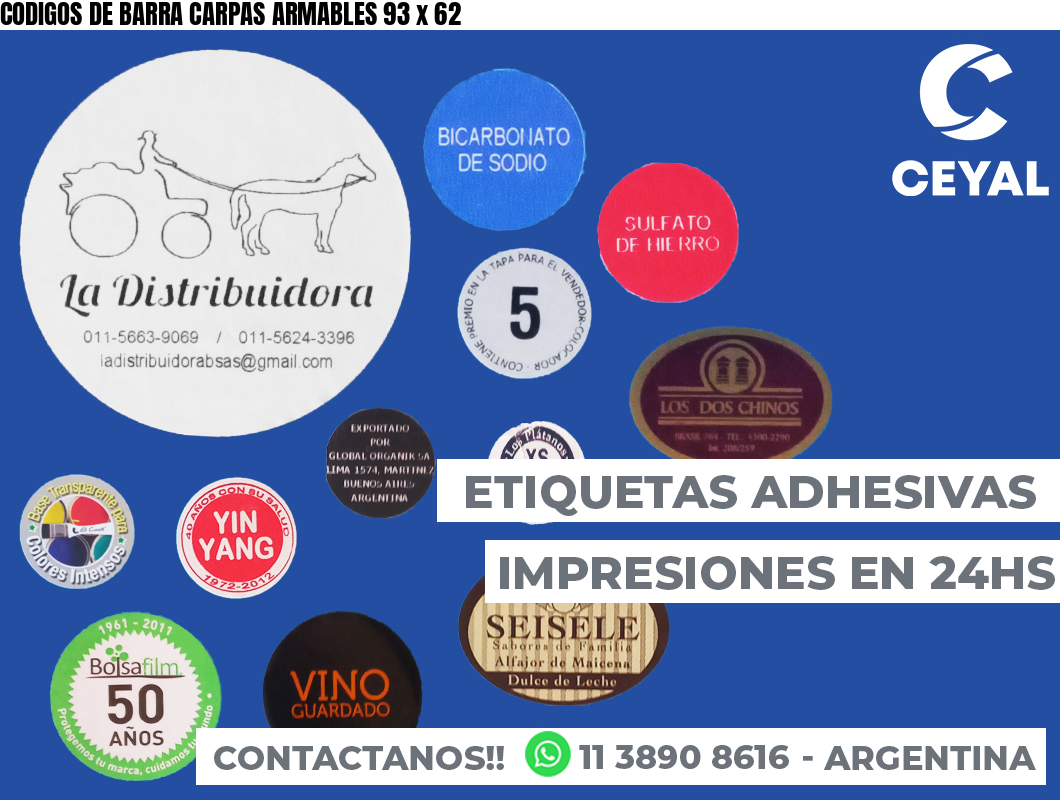 CODIGOS DE BARRA CARPAS ARMABLES 93 x 62
