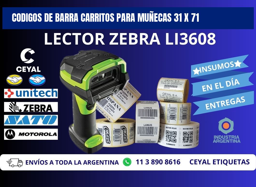 CODIGOS DE BARRA CARRITOS PARA MUÑECAS 31 x 71