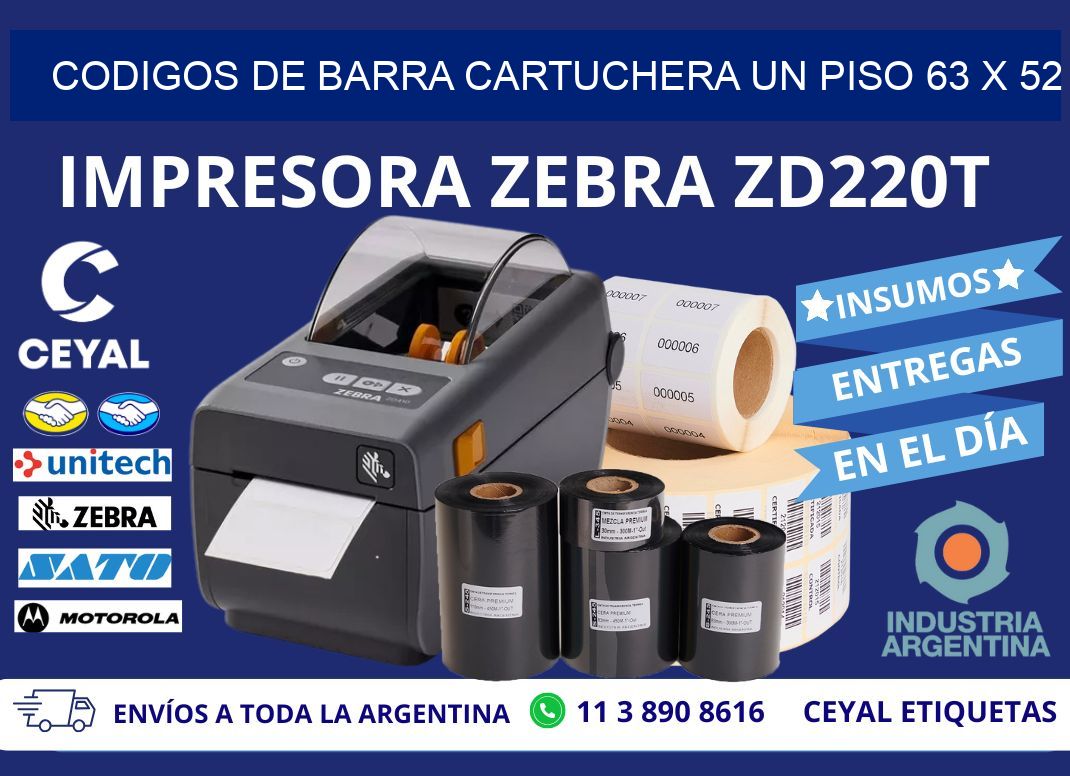 CODIGOS DE BARRA CARTUCHERA UN PISO 63 x 52
