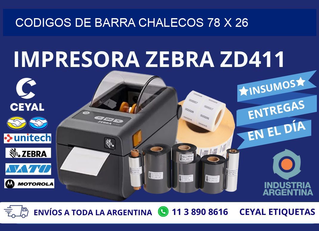 CODIGOS DE BARRA CHALECOS 78 x 26
