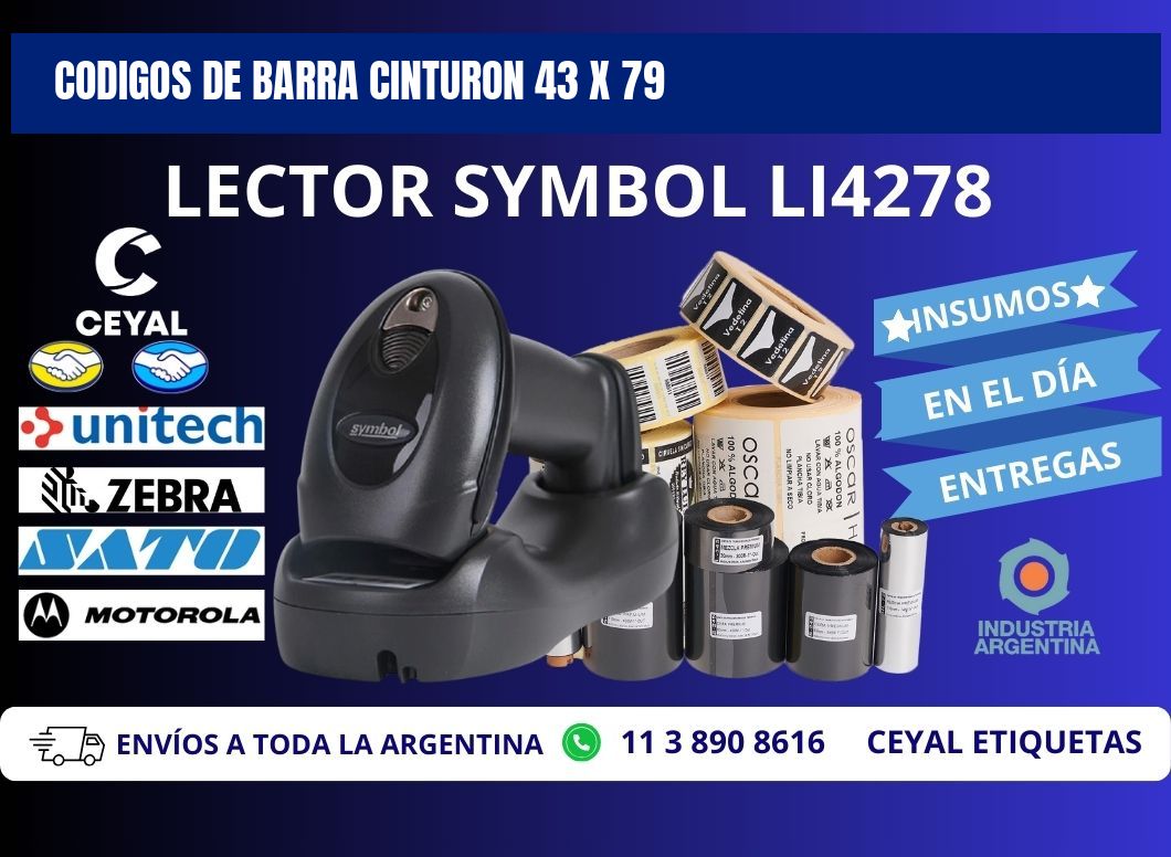 CODIGOS DE BARRA CINTURON 43 x 79