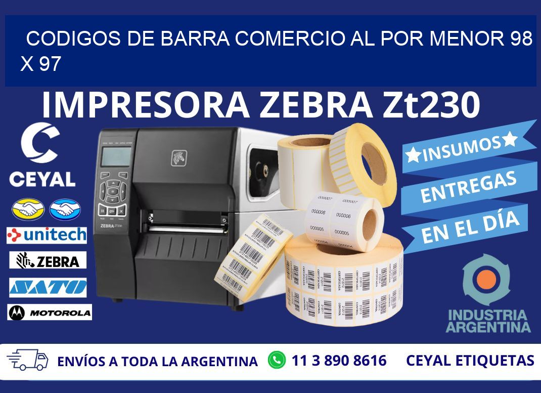 CODIGOS DE BARRA COMERCIO AL POR MENOR 98 x 97