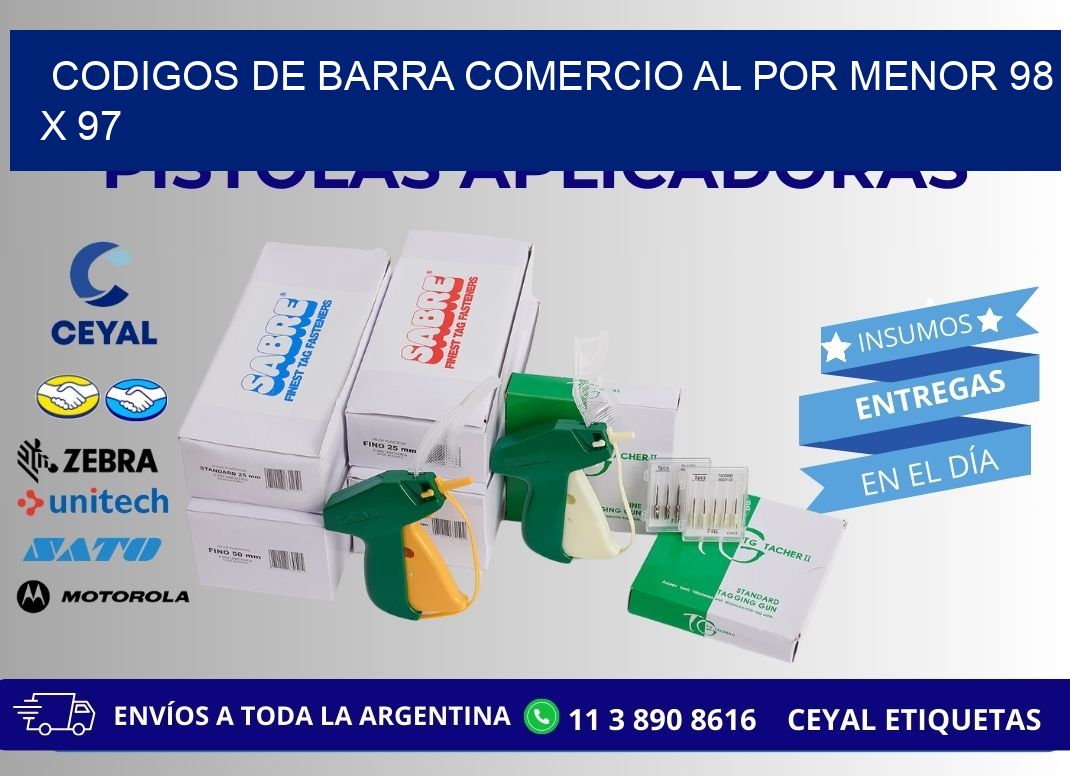 CODIGOS DE BARRA COMERCIO AL POR MENOR 98 x 97