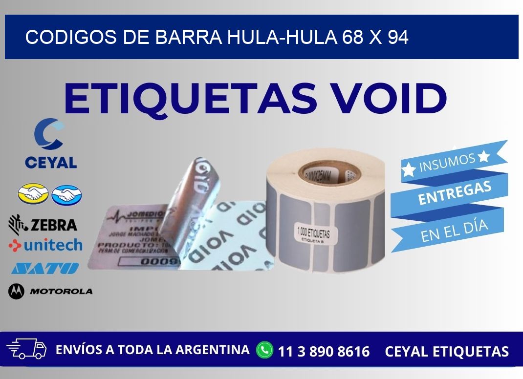 CODIGOS DE BARRA HULA-HULA 68 x 94