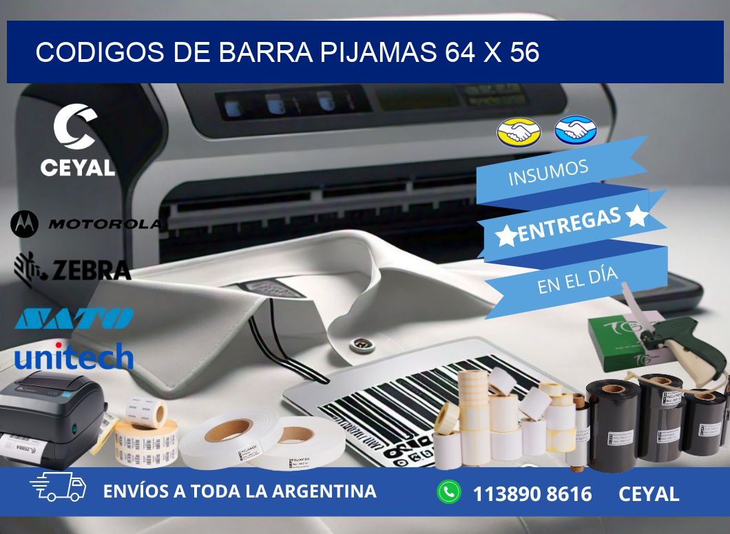 CODIGOS DE BARRA PIJAMAS 64 x 56