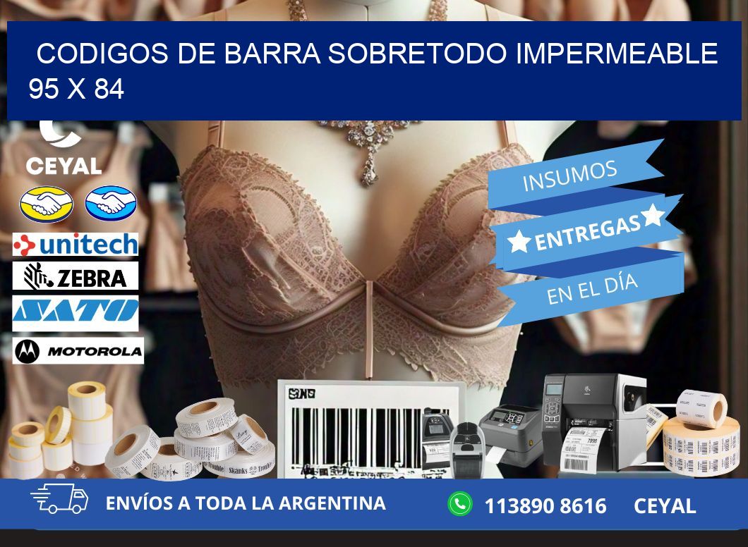 CODIGOS DE BARRA SOBRETODO IMPERMEABLE 95 x 84