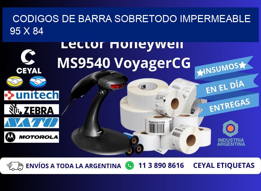 CODIGOS DE BARRA SOBRETODO IMPERMEABLE 95 x 84