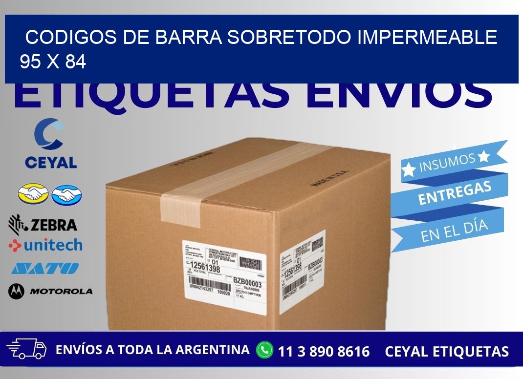 CODIGOS DE BARRA SOBRETODO IMPERMEABLE 95 x 84