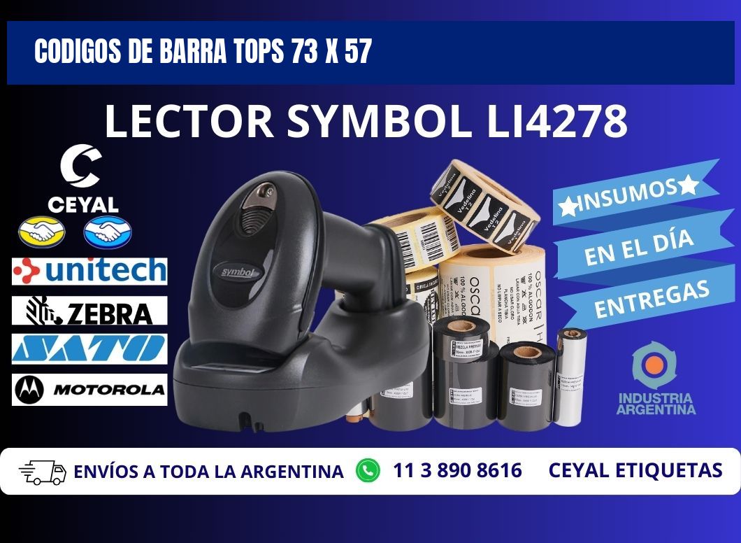 CODIGOS DE BARRA TOPS 73 x 57
