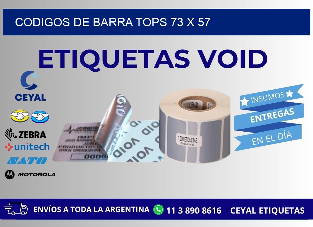 CODIGOS DE BARRA TOPS 73 x 57