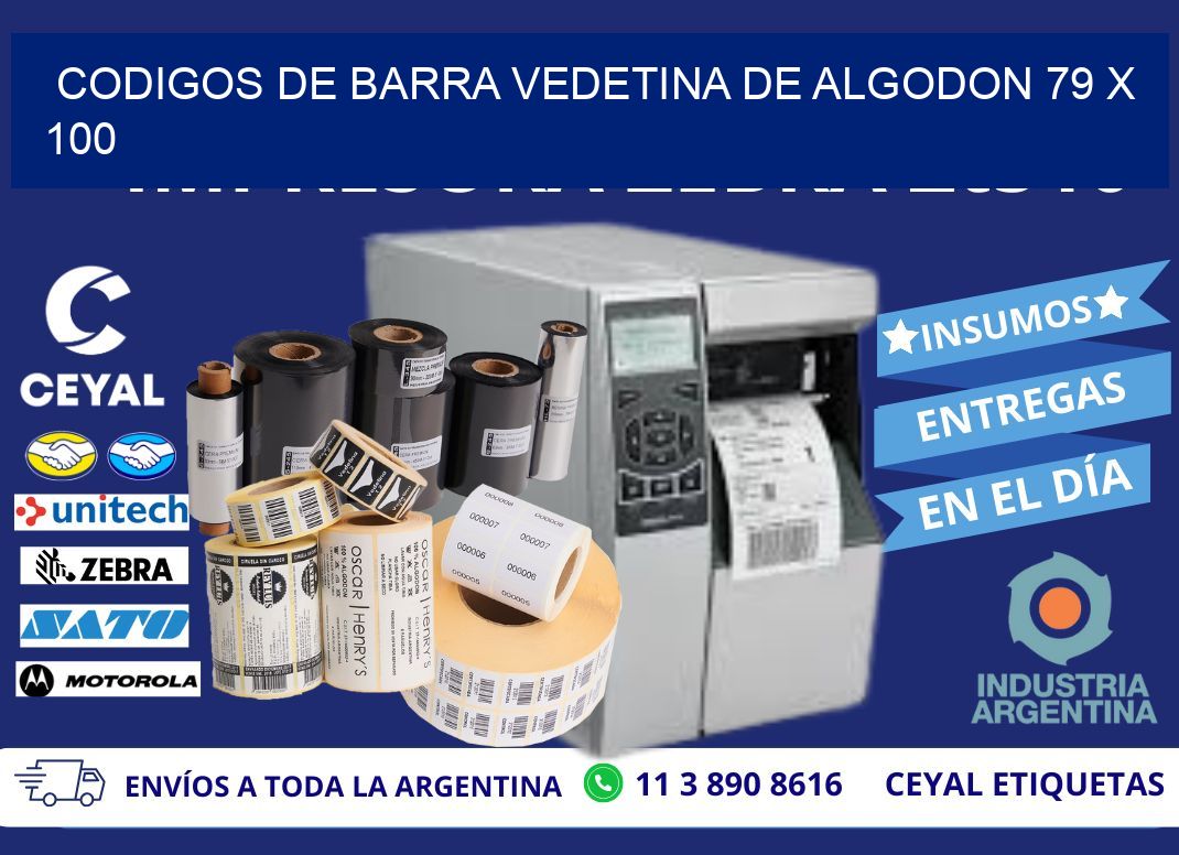CODIGOS DE BARRA VEDETINA DE ALGODON 79 x 100