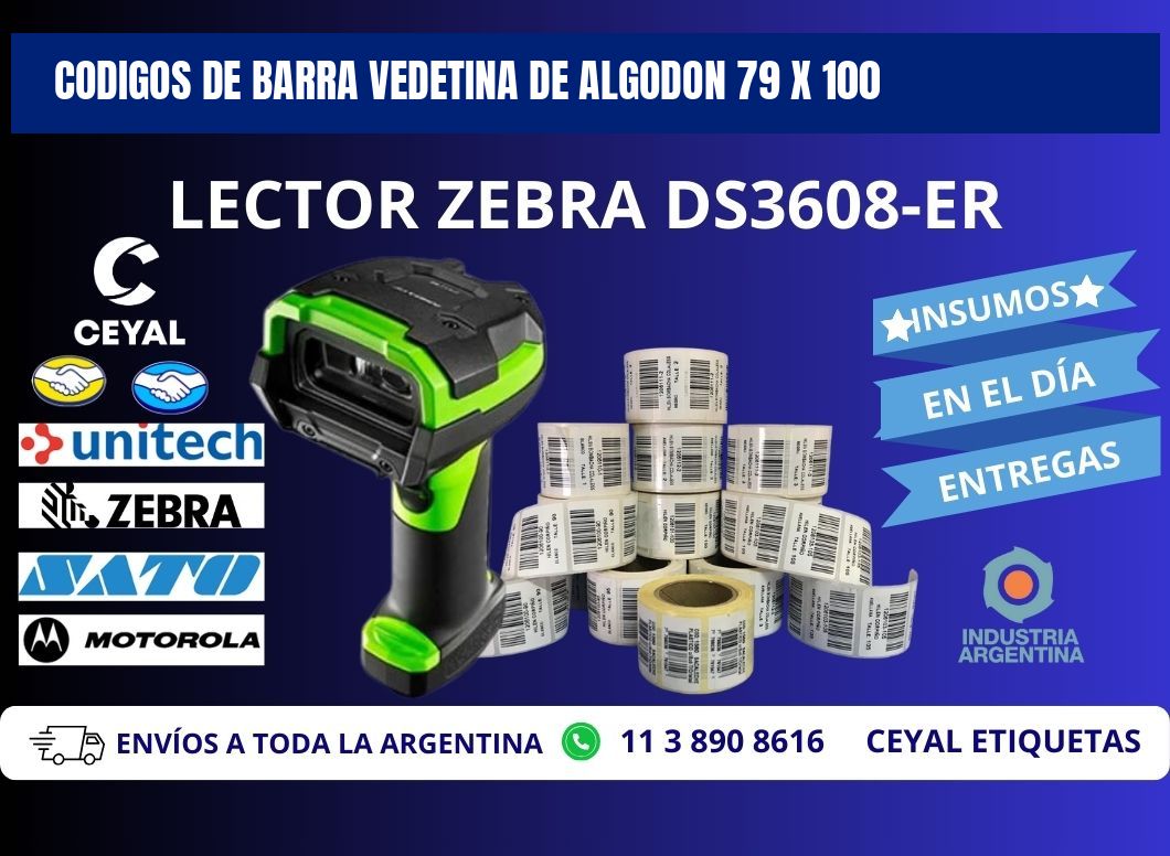 CODIGOS DE BARRA VEDETINA DE ALGODON 79 x 100