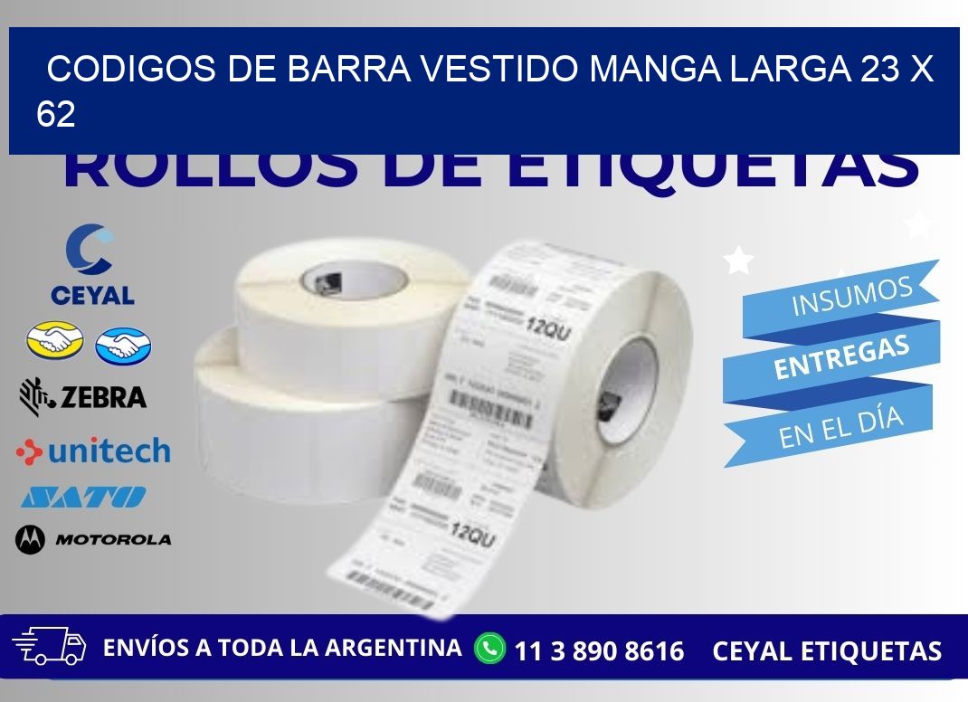 CODIGOS DE BARRA VESTIDO MANGA LARGA 23 x 62
