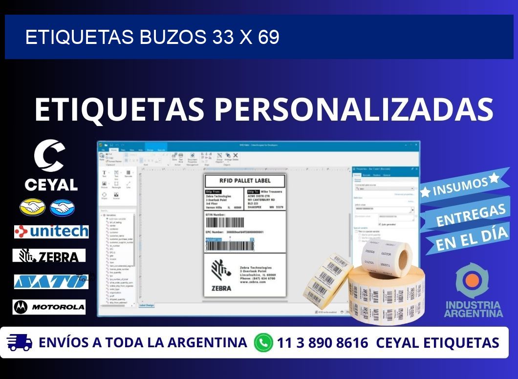 ETIQUETAS BUZOS 33 x 69