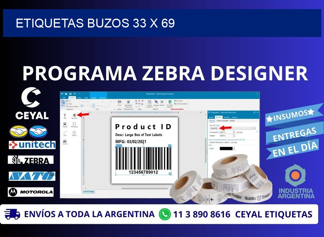 ETIQUETAS BUZOS 33 x 69