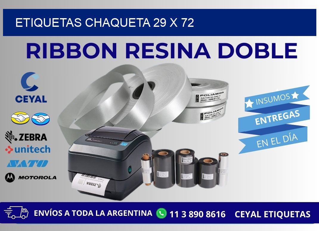 ETIQUETAS CHAQUETA 29 x 72