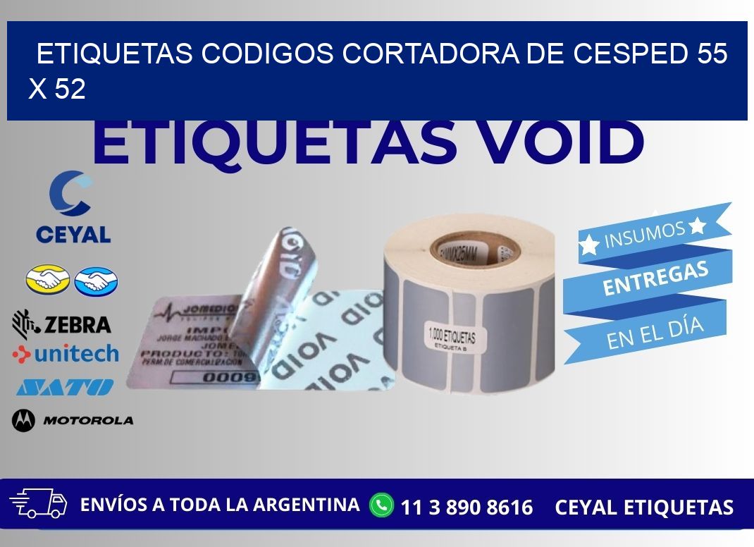 ETIQUETAS CODIGOS CORTADORA DE CESPED 55 x 52