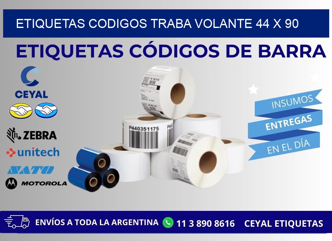 ETIQUETAS CODIGOS TRABA VOLANTE 44 x 90