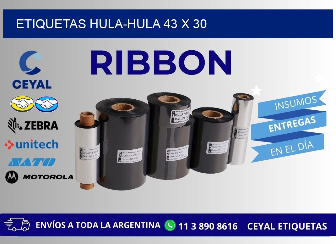 ETIQUETAS HULA-HULA 43 x 30
