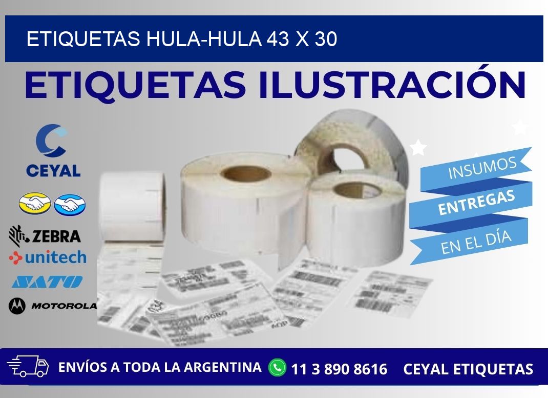 ETIQUETAS HULA-HULA 43 x 30