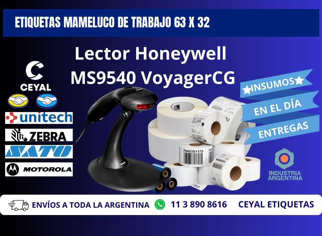 ETIQUETAS MAMELUCO DE TRABAJO 63 x 32