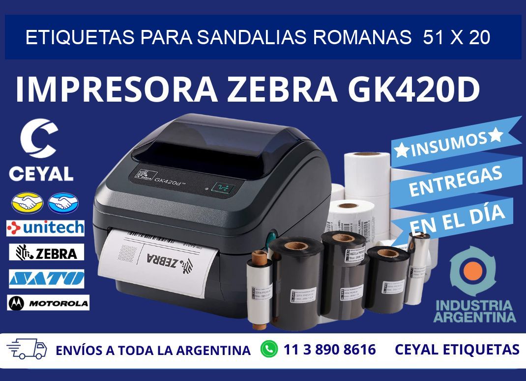 ETIQUETAS PARA SANDALIAS ROMANAS  51 x 20