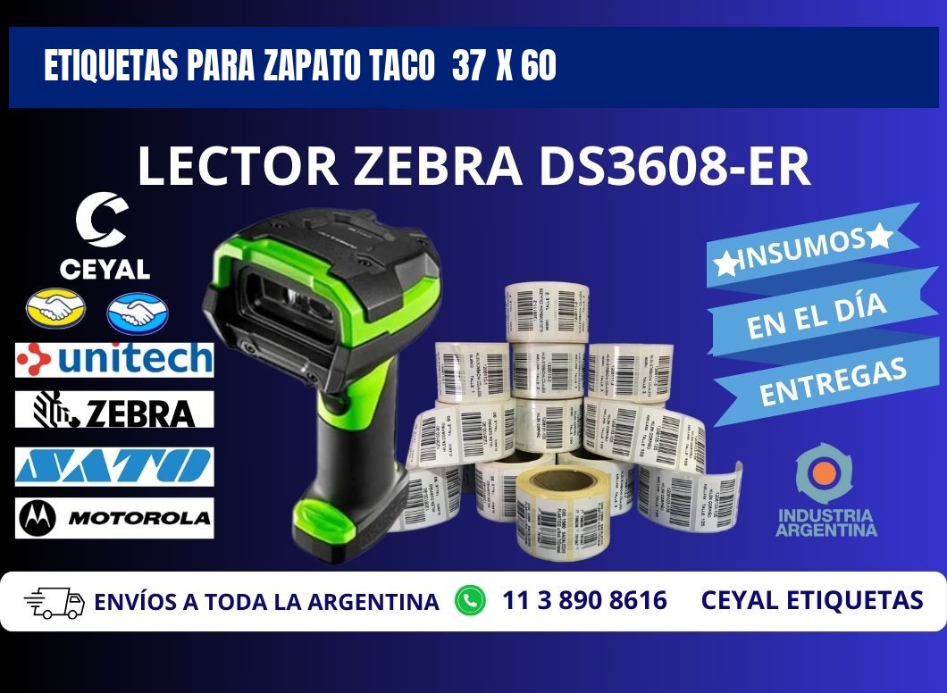 ETIQUETAS PARA ZAPATO TACO  37 x 60