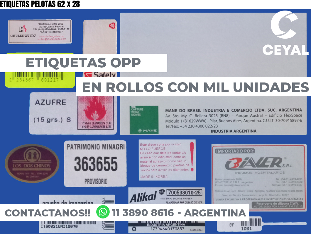ETIQUETAS PELOTAS 62 x 28
