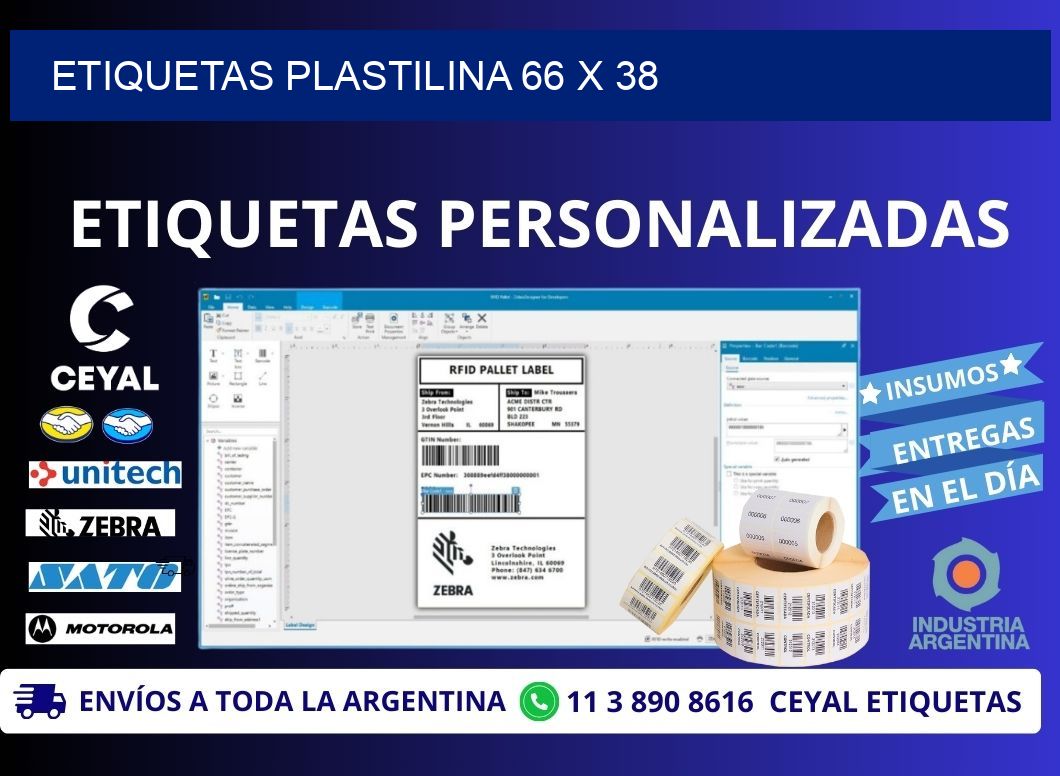 ETIQUETAS PLASTILINA 66 x 38
