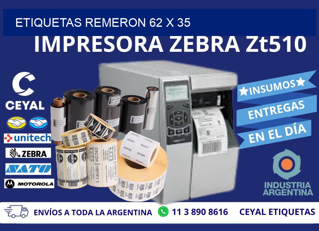 ETIQUETAS REMERON 62 x 35