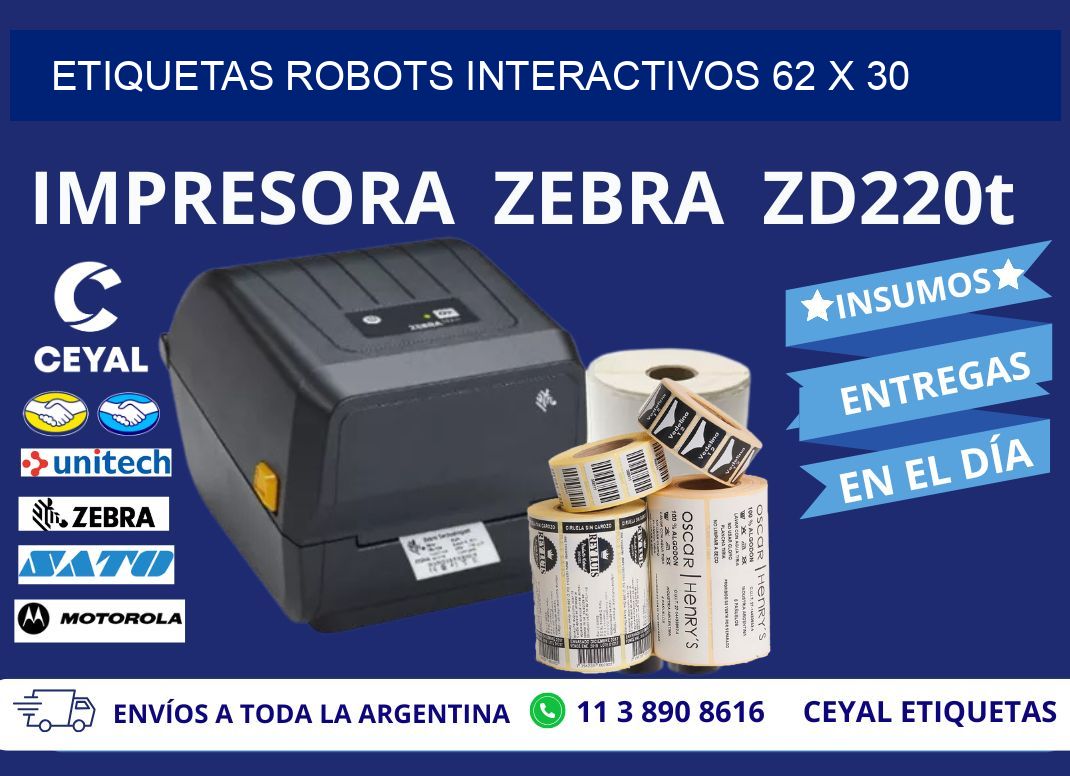 ETIQUETAS ROBOTS INTERACTIVOS 62 x 30